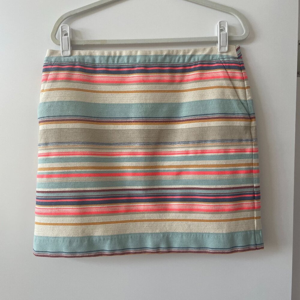 Promod Boutique Francaise Stripe Mini‎ Skirt in Multicolor, Size 12